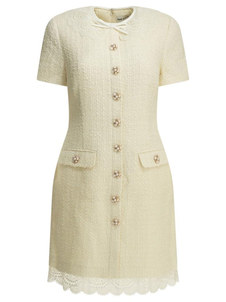 Self-Portrait Short Dress With Lace Details Tag Size 8 Women